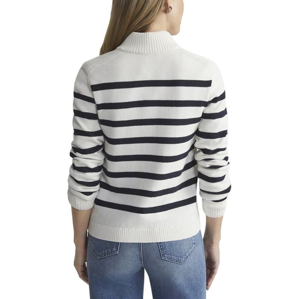 Lafayette 148 New York Womens  Petite Stripe Fitted Silk-Blend Bomber Jacket, - Picture 2 of 3